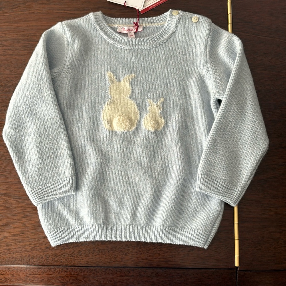 Trotters Confiture Wool Cashmere Bunny Jumper Sweater 24M